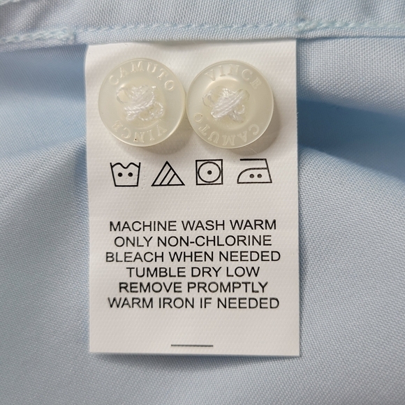 Vince Camuto Modern Fit Shirt Men 16 1/2 36-37 Spread Collar Long Sleeve Blue - Picture 10 of 15